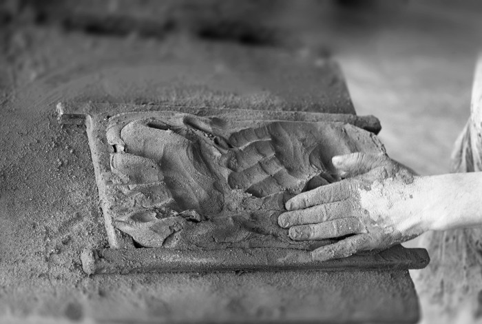 Stampo del mattone di argilla fatto a mano